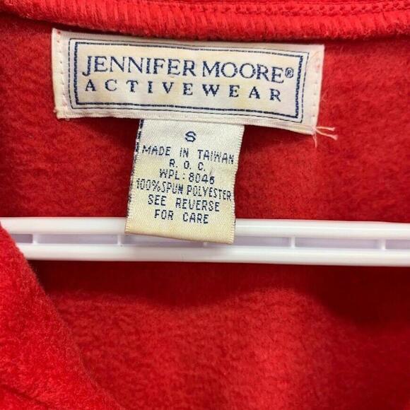 Jennifer Moore Activewear 1/4 Zip Snowflake Red Black Fleece Pullover Sweater Si - Picture 2 of 7